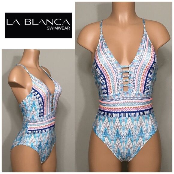 La Blanca plunge swimsuit. NWOT